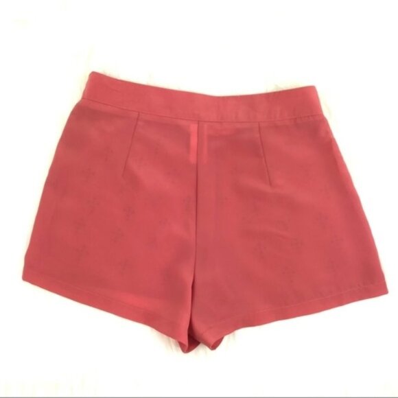 Umgee High Waist Cross Coral Shorts - Picture 2 of 7